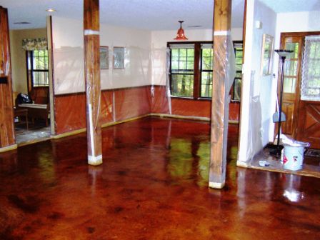 Stained Concrete Floors: Red, Orange, Yellow, Blue, Green, Purple