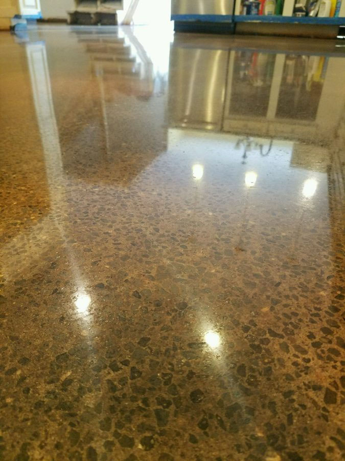 Shiny Stained/Polished Concrete Floors in Providence, Rhode Island 